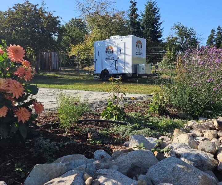 Cozy-Cove-Restroom-Trailer-Rental-2-door-The-Modern-Restroom-luxury-bathroom-trailer-rentals-for-events-near-me-Vashon-Farm-Wedding-at-Sweet-Alyssum-Farm